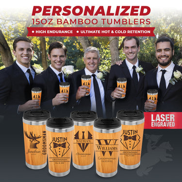 Engraved Bamboo Tumblers - Perfect for Groomsmen Proposal and Wedding Gifts